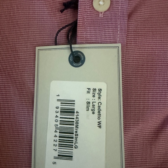 NWT Untuckit Men's Wrinkle Free Cadetto Slim in Rosewine Microgingham - Picture 11 of 12